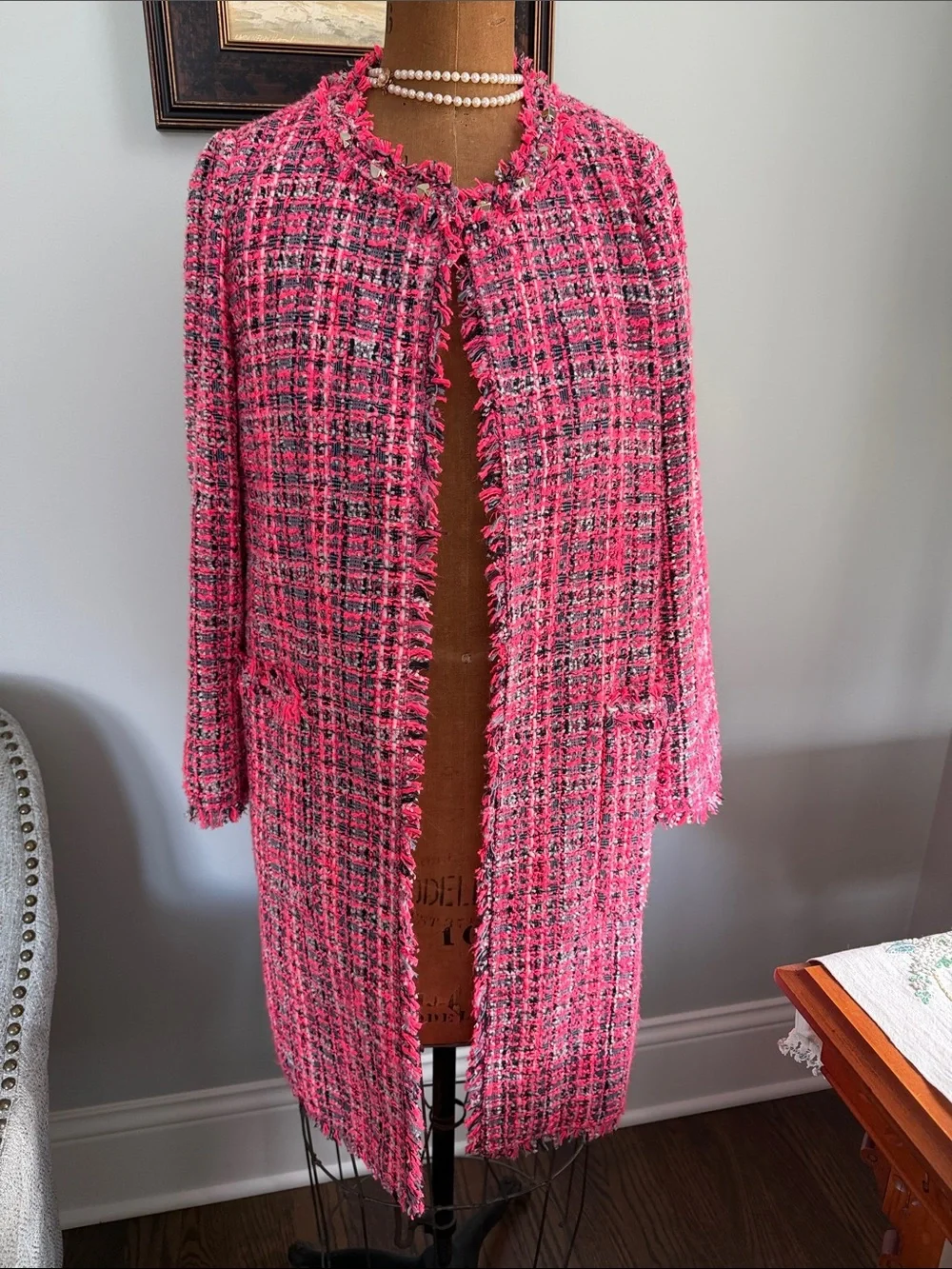 Kate Spade Pink Tweed Coat